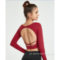 Sexy Backless Yoga Shirts Open Back